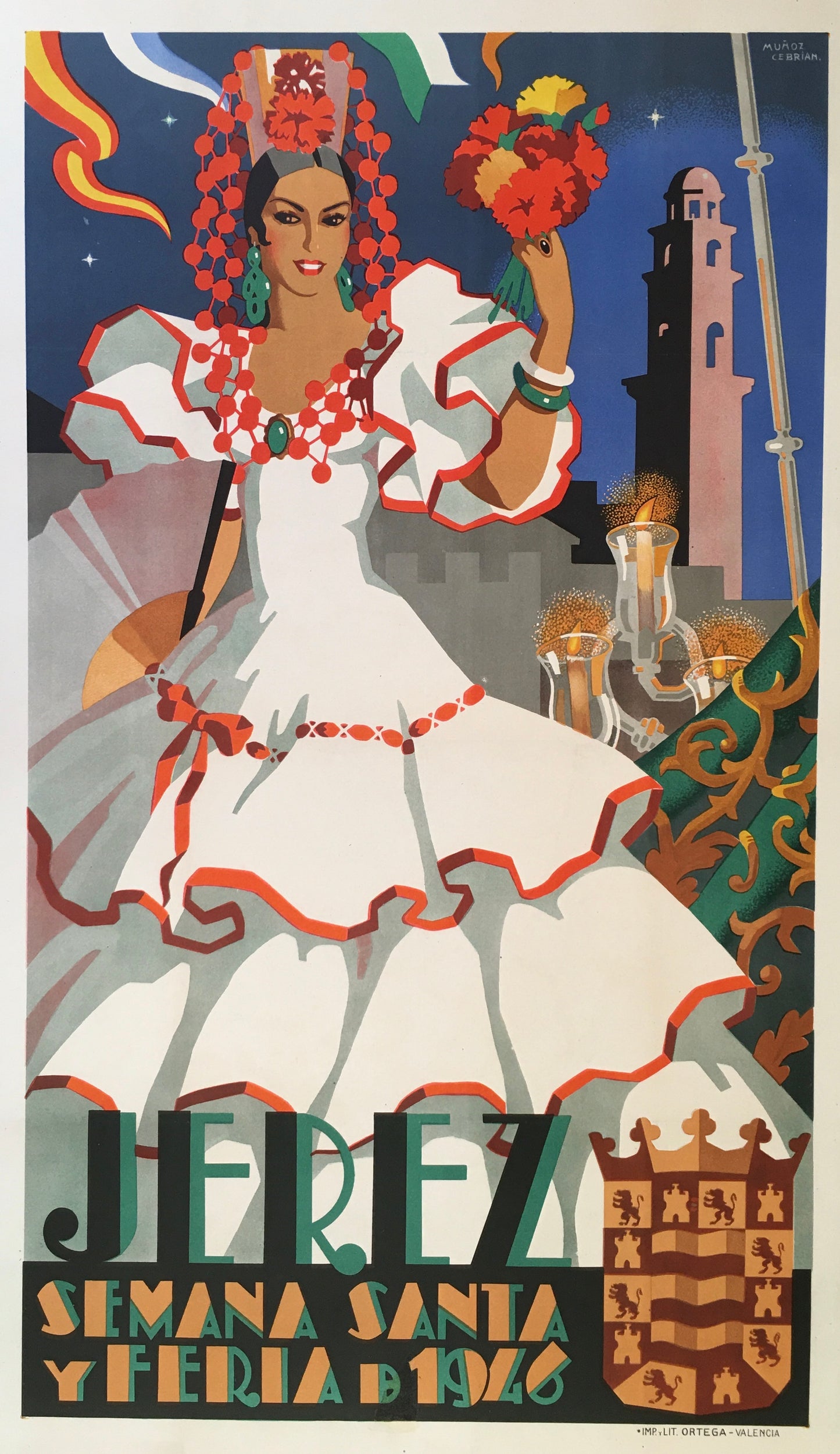 Original Feria poster, Jerez 1946,