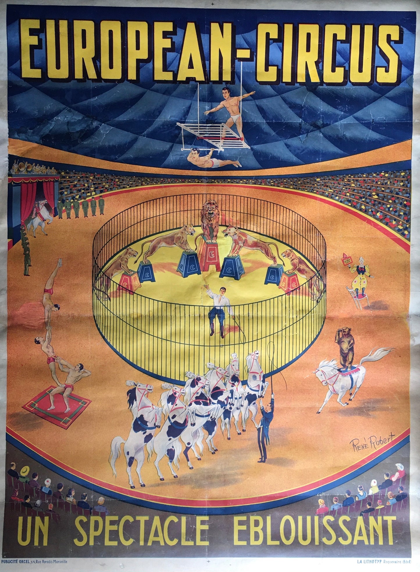 Huge Original French Circus poster 1940's?