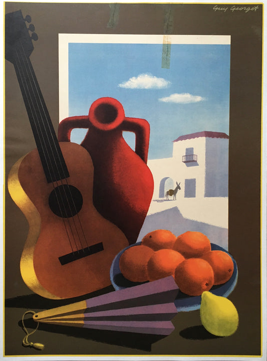 Guy Georget; guitar/fruit/bodegon